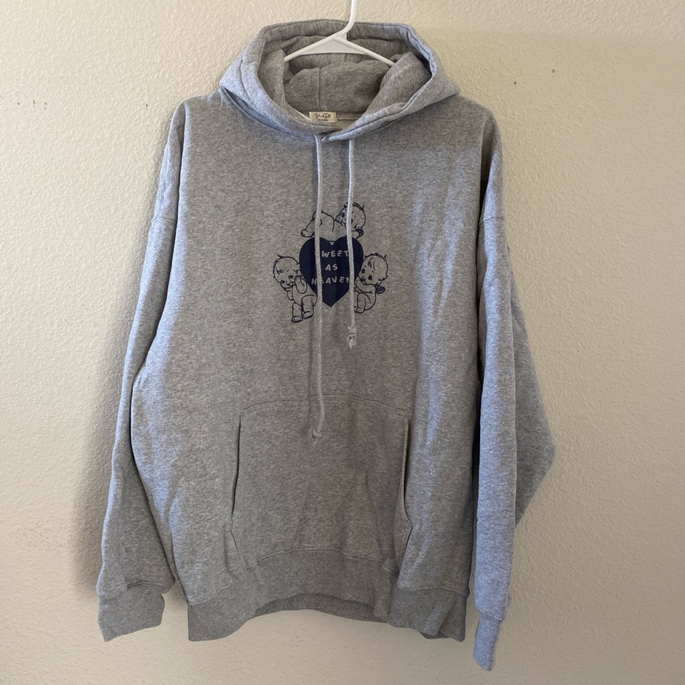 Brandy melville gray oversized Christy sweet as heaven hoodie - Picture 2 of 3